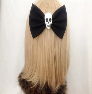 Up Girl Punk Gótico Halloween 5Rosa + 5 Negro Calavera Pelo Lazo Clip Rockabilly Pin - Imagen 1 de 2
