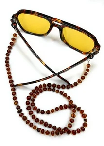 Natural Baltic Amber Beaded Eyeglasses Chain, Handmade Sunglasses Chain - Picture 1 of 7