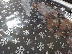 Christmas Cellophane Roll Snowflake 20 meter White Silver - Picture 1 of 10