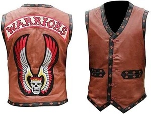 The Warriors Genuine Leather Vest Movie Costume Halloween Jacket Real Biker Gift - Picture 1 of 2
