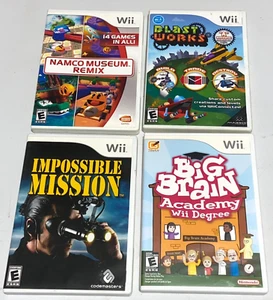 Namco Museum Remix/Blast Works/Impossible Mission/Big Brain Wii Lot of 4 CIB - Picture 1 of 11