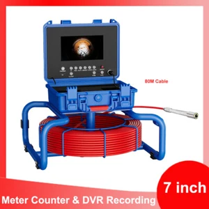 Sewer Pipe Inspection Camera Industrial Endoscope DVR Meter Counter 80M Cable - Imagen 1 de 23