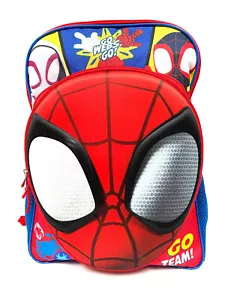 MOCHILA ESCOLAR SPIDERMAN 16" CON BOLSILLO DELANTERO MOLDEADO 3D (38315) - Imagen 1 de 3