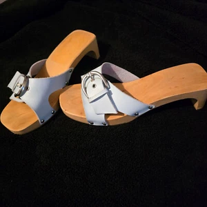 Italian Womens Wooden Orthopedig Clogs Slip on Sandals Size EU 38 UK 5 - Picture 1 of 10
