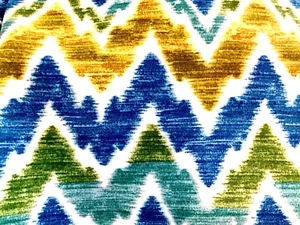 Millcreek Outdoor Fabric Chevron Tiago Island Blue Green 3.5 Yard Lot - Picture 1 of 4