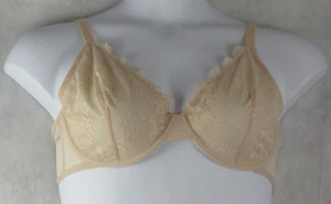 INC Women's Floral Lace Trim Underwire T-Shirt Bra, Beige, XXL - Picture 1 of 4
