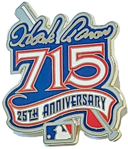 MLB Hank Aaron 715 Home Runs 25th Anniversary 1999 Lapel Pin - Picture 1 of 3