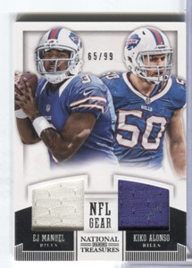 EJ Manuel Kiko Alonso NFL Gear National Treasures 65/99 #21 2013 041421DBCD-2