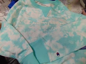 champion youth long sleeve tie dye shirt sweatshirt lightweight green size L - Picture 1 of 1