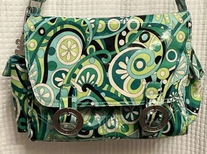Green Kalencom Laminated Double Duty Diaper Bag Diaper Backpack F - Picture 1 of 15