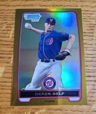 2012 Bowman Draft Chrome Draft Picks Gold Refractors /50 Derek Self #BDPP65