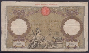 Banknote 1941 Bank of Italy 100 Lire in very fine condition KM39f, uncommon - Imagen 1 de 2
