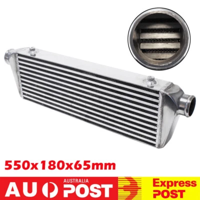 2.5'' Outlet/Inlet Bar &Plate Front Mount Turbo Intercooler 550x180x65 Universal - image 1 of 4