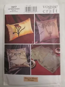 Vogue 7817 Beaded Pillow Covers Table Scarf Pattern Mary Jo Hiney Design UC FF - Picture 1 of 2