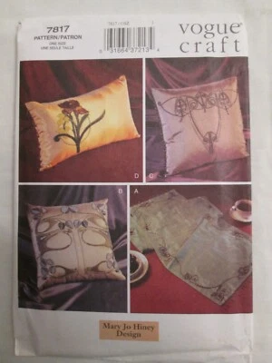 Vogue 7817 Beaded Pillow Covers Table Scarf Pattern Mary Jo Hiney Design UC FF - Image 1 of 2