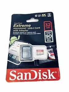 SanDisk Extreme 32GB microSDHC UHS-I Card with Adapter Up To 90 MB/s - Picture 1 of 6