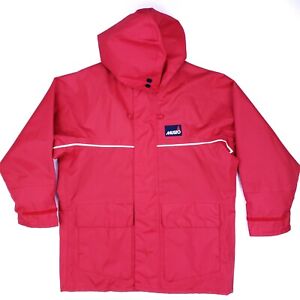 Musto Rain Jacket XS Mens Red Hooded Nylon Full Zip Hood Extra Small Long Sleeve