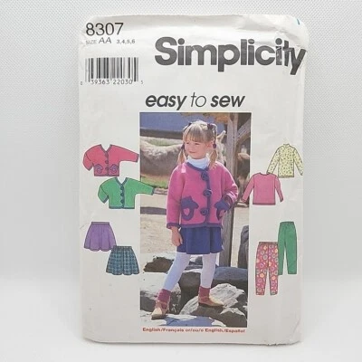 Simplicity 8307 Child's Jacket Top Pants Skirt Sewing Pattern Size 3-6 Uncut - Image 1 of 4