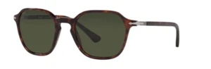 Persol 0PO3256S 24/31 Havana/Green Square Unisex Sunglasses - Picture 1 of 4