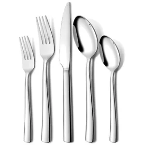 Besteck Set 12 Personen, 60 teilig Edelstahl Besteckset, Essbesteck Set mit M... - Bild 1 von 9