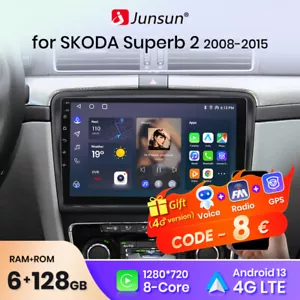 Radio de coche Android 6+128 GB para Skoda Superb 2 desde 2008 Navi carplay 4G LTE 2Din - Imagen 1 de 10