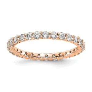 1.04Ct Lab Grown Diamond Eternity Band Ring Size 8 14K Rose Gold (VS/SI,GH) - Picture 1 of 6