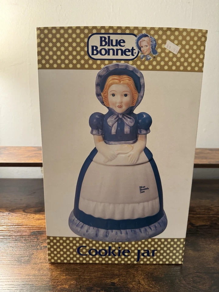 Tarro de galletas Nabisco Blue Bonnet Sue 1989 vintage - 12"" Foto 1 de 4