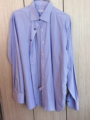 Camisa de vestir crujiente Isaia púrpura a rayas Foto 1 de 3