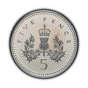 GREAT BRITAIN. 2002, 5 Pence - Elizabeth II, Scotland, Crowned Thistle 1 Proof - Picture 1 of 3