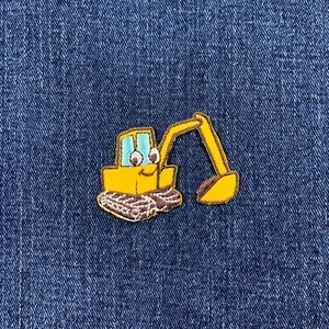 Backhoe Applique Patch Embroidered Excavator Digger Loader Tractor Badge 2-1/8" - Picture 1 of 2