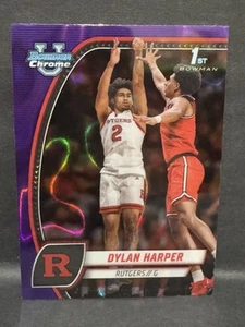 2024-25 Bowman University Chrome #22 Dylan Harper Purple Lava Refractor (RC) - Picture 1 of 2