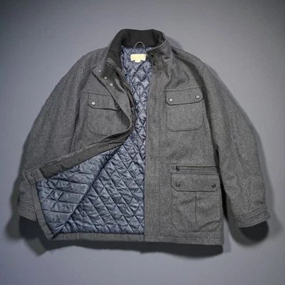 Chaqueta de Campo Michael Kors Para Hombre Mezcla de Lana Acolchada Forrada LS Gris Carbón XXL Foto 1 de 4