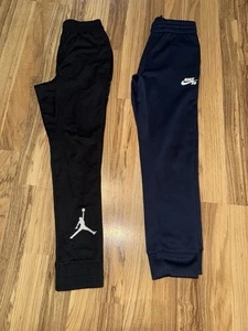 Jordan Nike SB Boys Sz Small S 8 Sweatpants Jogger Black Blue Dri-fit Lot - Picture 1 of 6
