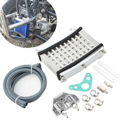 Oil Cooler Cooling Radiator For 125cc 140cc 150cc Motor Dirt Pit Bike ATV Silver - Imagem 1 de 4