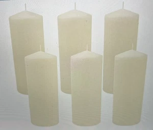 Stonebriar Ivory 3x8 Pillar Candles, 6-Pack - 80 Hour Burn Time Unscented - Picture 1 of 6