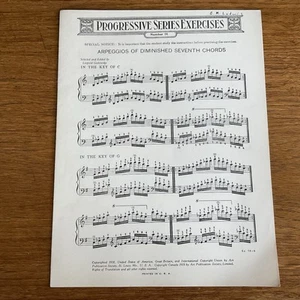 Arpeggio~Diminished 7th~Progressive Series Exercises~#76~Art Publication Society - Imagen 1 de 4