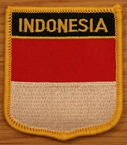 INDONESIEN Indonesischer Schild Landflagge bestickt AUFNÄHER Abzeichen P1 - Bild 1 von 1