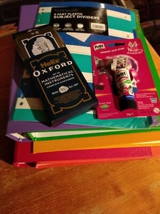 School Stationery Bundle 5 Ring Binders Maths Instruments Pritt Stick 5 Dividers - Picture 1 of 8