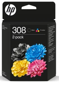 HP 308 Ink Cartridges Black & Colour for HP Envy 6520e 6110e 6120e 6132e 6L6S6UE - Picture 1 of 1