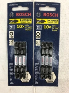 Bosch Insert Bits 3-Pack 2.5 in x 1/4-in Shank T30 Torx ITDET302503 - LOT OF 6 - Picture 1 of 3