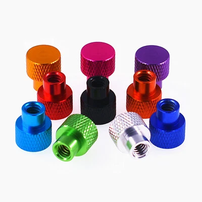 Rändelmutter hohe Form Raendelmuttern Rundmutter M3 M3.5 M4 M5 M6 Aluminium - Bild 1 von 4