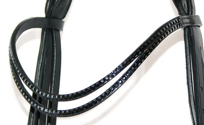 FSS GLEAM Doppelkurve U-FORM Kristall JET SCHWARZ QUADRATISCHE WAVE Bling Stirnband