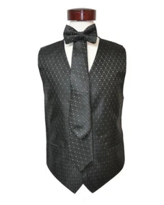 Men's black and metallic dot designed 4 pcs vest set size ( L ) - Picture 1 of 1