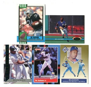 Bo Jackson 5 Card Football / Baseball Card Lot RAIDERS AUBURN ROYALS (LOT 11) - Picture 1 of 1