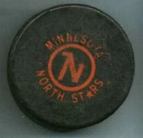 Vintage MINNESOTA NORTH STARS Orange Letters NHL PUCK mid-70's Cover