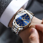 Men's Waterproof Steel Watch With Metal Buckle Quartz Luminous Wristwatch