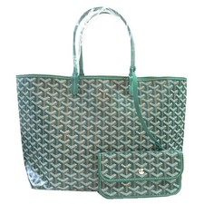 GOYARD Saint Louis PM Tote Bag Pouch Green Shopping Purse Woman Auth New proof