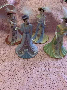 Bradford Exchange Lena Liu's Elegant Era 7" Bell Set of FOUR - All Perfect! - Picture 1 of 9