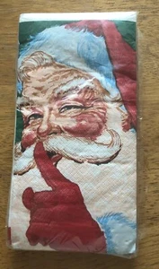 Vintage Christmas SANTA SHHH! Holiday Soft Paper Towels Napkins Contempo Colours - Picture 1 of 6