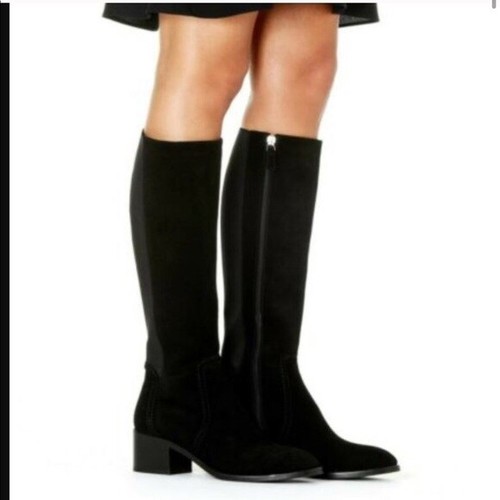 Nuovo! Stivali elasticizzati resistenti all'acqua Aquatalia Jordan camoscio neri taglia 7 prezzo al dettaglio $550